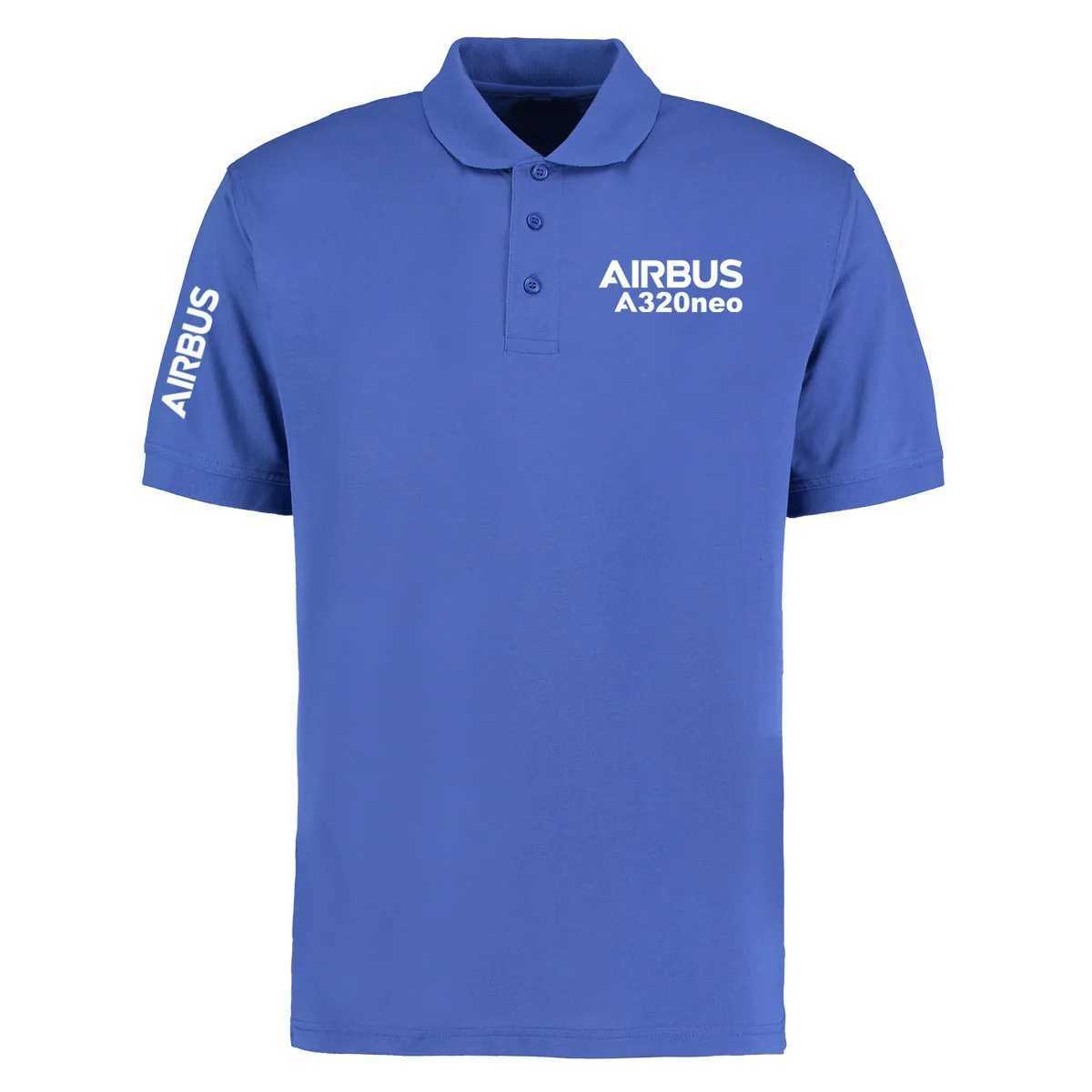 Men's Polos New Top T-shirt Fashion Leisure Aircraft Pilot Mens Cotton Polo Shirt Airbus A320neo Printed Q240508
