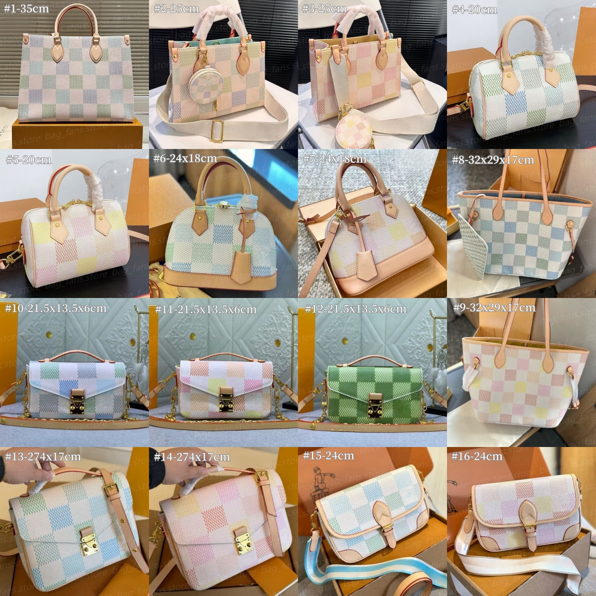 Fashion Designer Colorful Tote Bags with Chessboard Grid Pillow Crossbody Bags Pink Green Handbags Elegant Daily Party Style Festival Gifts 26795