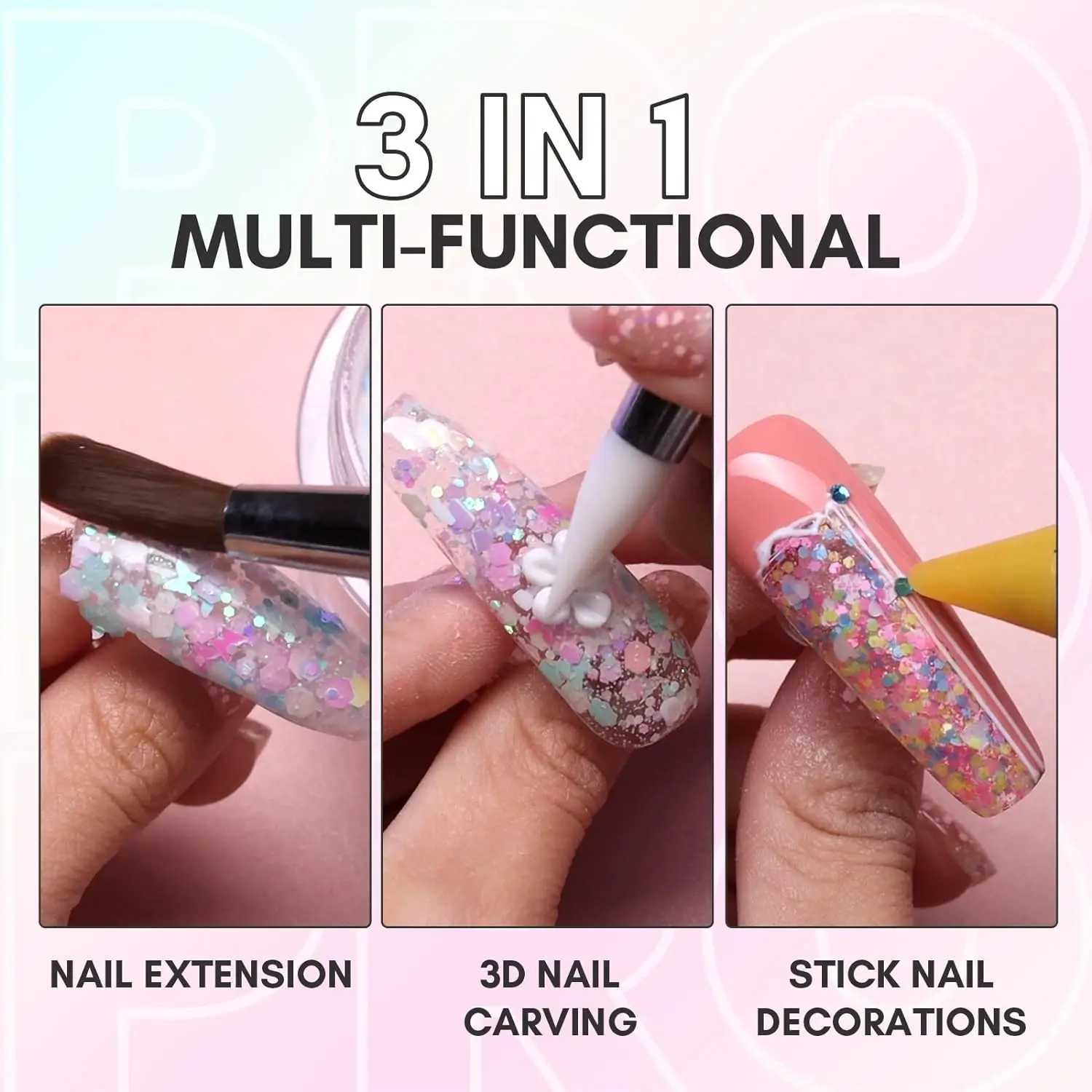 Nail Gel Makartt Acrylic Powder 2oz Glitter for Extension Professional Shiny Nails Q240507