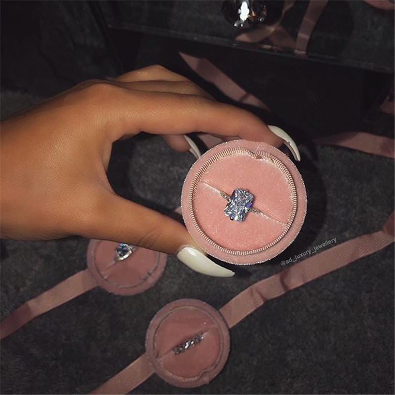 Elegant Drop Ship Wedding Rings: Sterg Sier Moissanite White Dia Engagement Band