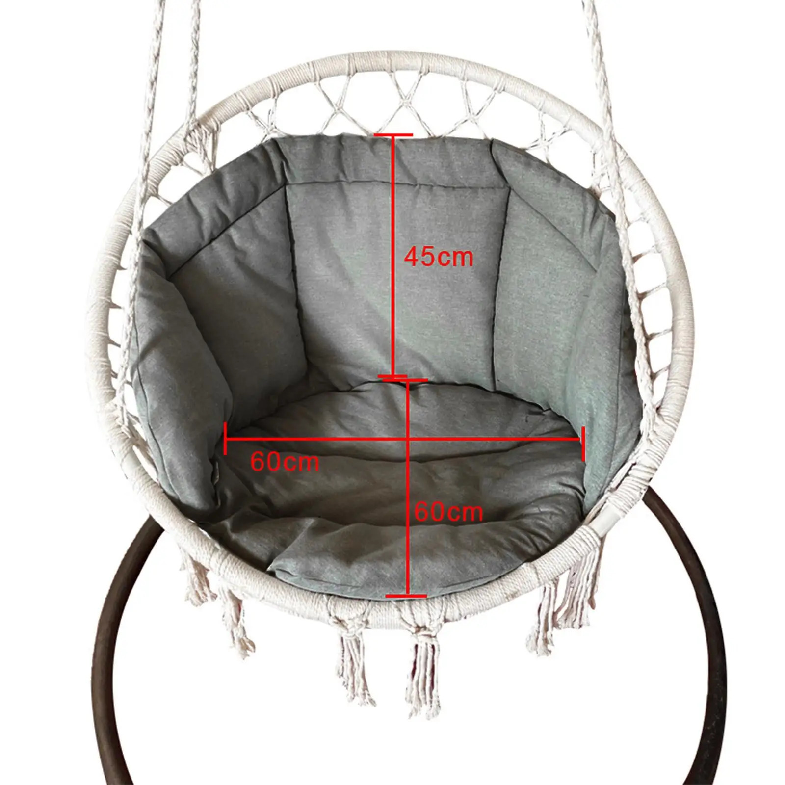 Swing Seat Cushion Egg Chair Hammock Patio Hanging Pad Yard for 240508