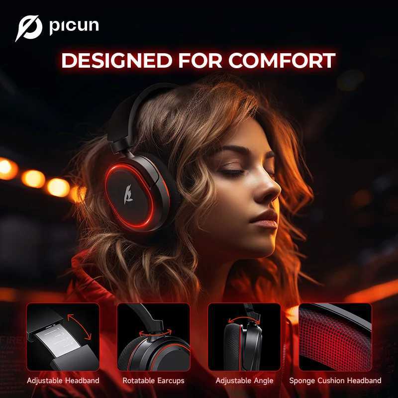 Headsets Kofire UG-08 wireless gaming head 7.1 surround sound 100H playback time 2.4GHz dongle and wireless 5.3 scalable ENC microphone J240508