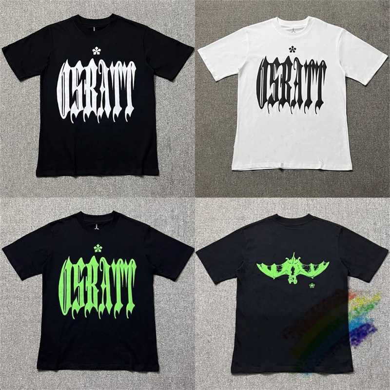 Men's T-Shirts Osbatt Bat Foam Printing T-Shirt Men Women 1 1 Best Quty Year Of Tears T Tops T Shirt T240508