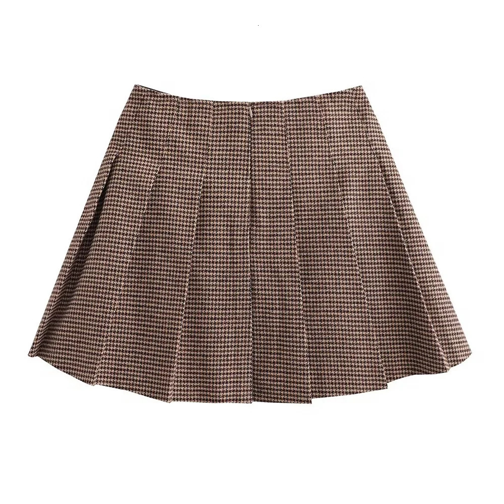 PB ZA Autumn Loose and Slim Suit Coat Leather Buckle Decoration Wide Pleated Skirt Pants Two Piece Set 240423