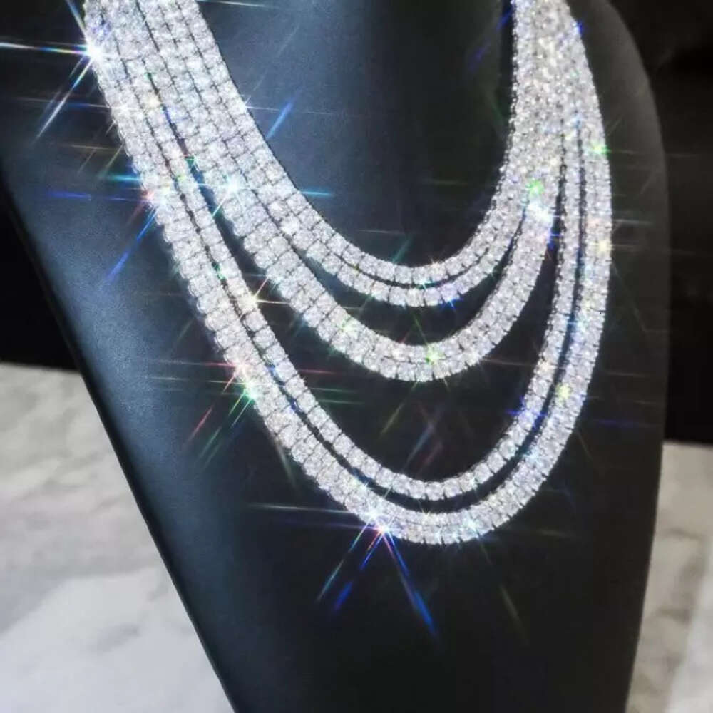 3mm 4mm 5mm VVS Moissanite Tennis Chain 7-30 inch Women's and Men's Bracelet Necklace