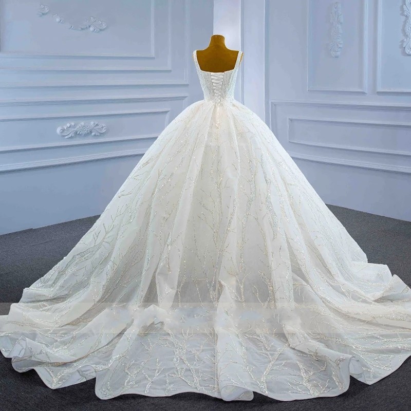 2024 New Arrival Ball Gown Wedding Dresses Spaghetti Straps Sequined Lace Bride Formal Gowns Robe Mariage Vestidos De Novia Customed