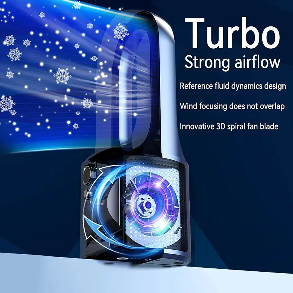 Electric Rechargeable Fan Bladeless Floor Standing Fan Cooling Child Safety Tower 2000mAh Fan Household Air Cooler 6 Gears 240507