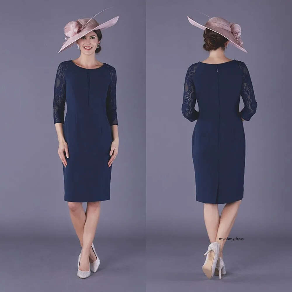 2020 Modest Formal Of The Bride Jewel Neck Lace Applique Satin Mother Dress Evening Gowns Zipper Ankle Length Customized 0508