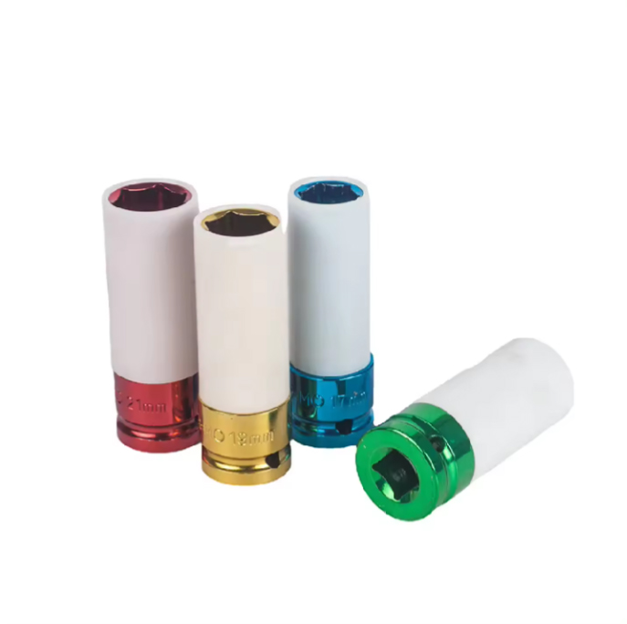 Professional Grade 1/2' Four Piece Repairing Tool Kit - Durable Impact Socket Set with Colored Identification