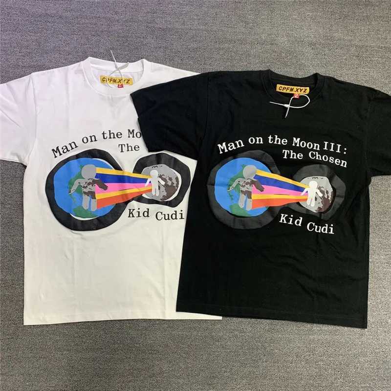 Men's T-Shirts Foaming Printing CPFM Cudi Man On The Moon III T Men Women 1 1 High-quty Black White Strtwear T-shirts New T250328