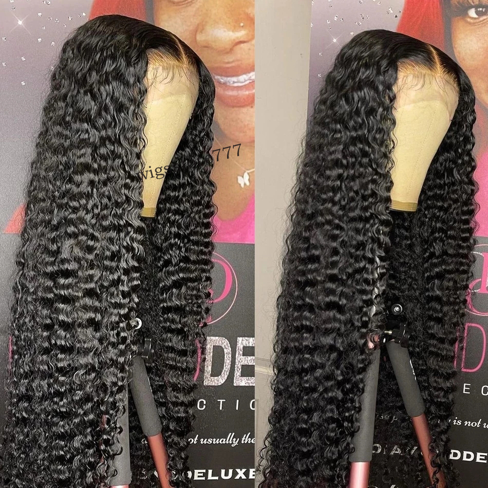 Humanhair kinky Hd Transparent Lace Front Human Hair Wigs Preplucked Curly Lace Frontal Deep Wave Glueless Wig Human Hair Ready To Wear Lace Wig