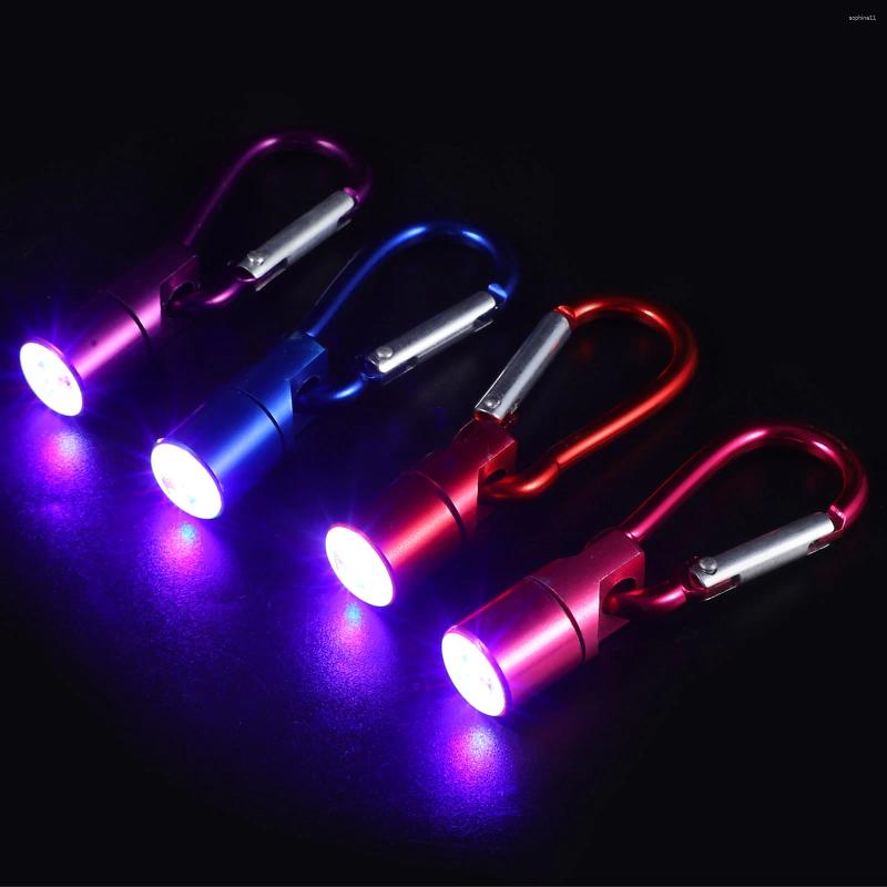 Dog Collars Dog Collars 4Pc Portable Aluminum Pet Cat Puppy LED Flashing Blinker Light Safety Collar Tag (Red Blue Purple Pink) H250219