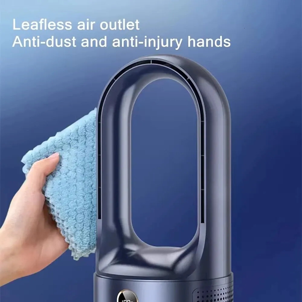 Electric Rechargeable Fan Bladeless Floor Standing Fan Cooling Child Safety Tower 2000mAh Fan Household Air Cooler 6 Gears 240507