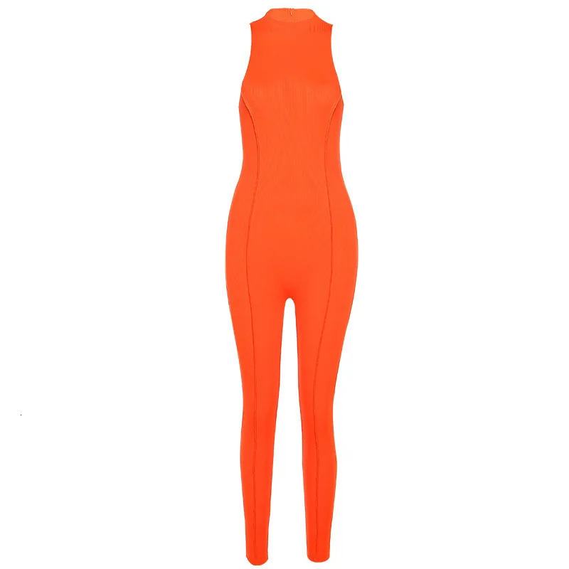 057 Bright Line Decoration Black Jumpsuit Women One Piece Sexy Outfit 240429