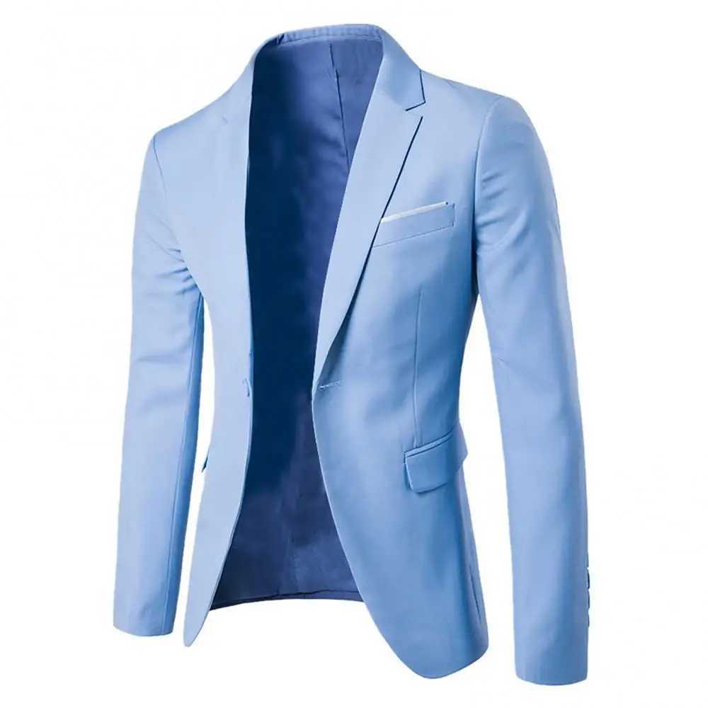Men's Suits Blazers Wedding set retro mens solid color long sleeved lapel ultra-thin button business casual 2 Peice Q2405071