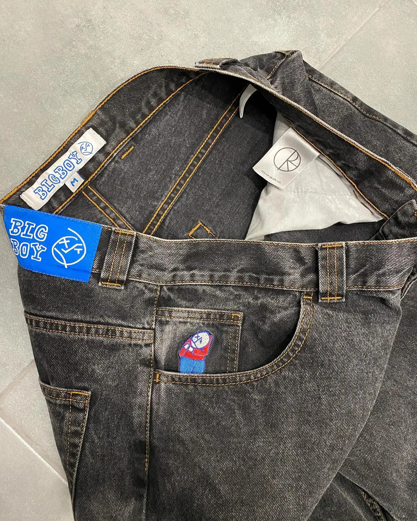 Harajuku Retro High Waist Y2K Baggy Jeans for Men Women Simple Embroidery Pattern Straight Casual Fashion Trousers Streetwear 240429