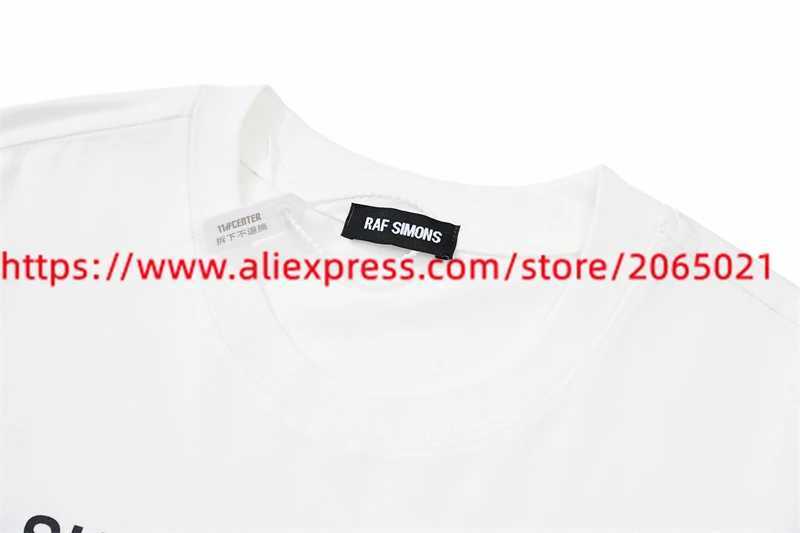 Men's T-Shirts Raf Simons T-Shirt Men Women 1 1 High Quty Letter Printed Short Slved Top T Shirt T240508