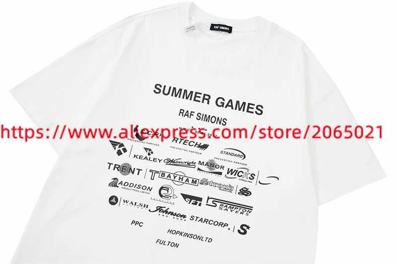 Men's T-Shirts Raf Simons T-Shirt Men Women 1 1 High Quty Letter Printed Short Slved Top T Shirt T240508
