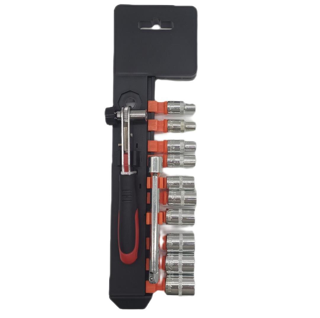 Comprehensive Automotive Repair Toolset - Heavy Duty 1/4 Inch Drive Ratchet Collection with Organized Storage Pouch Included