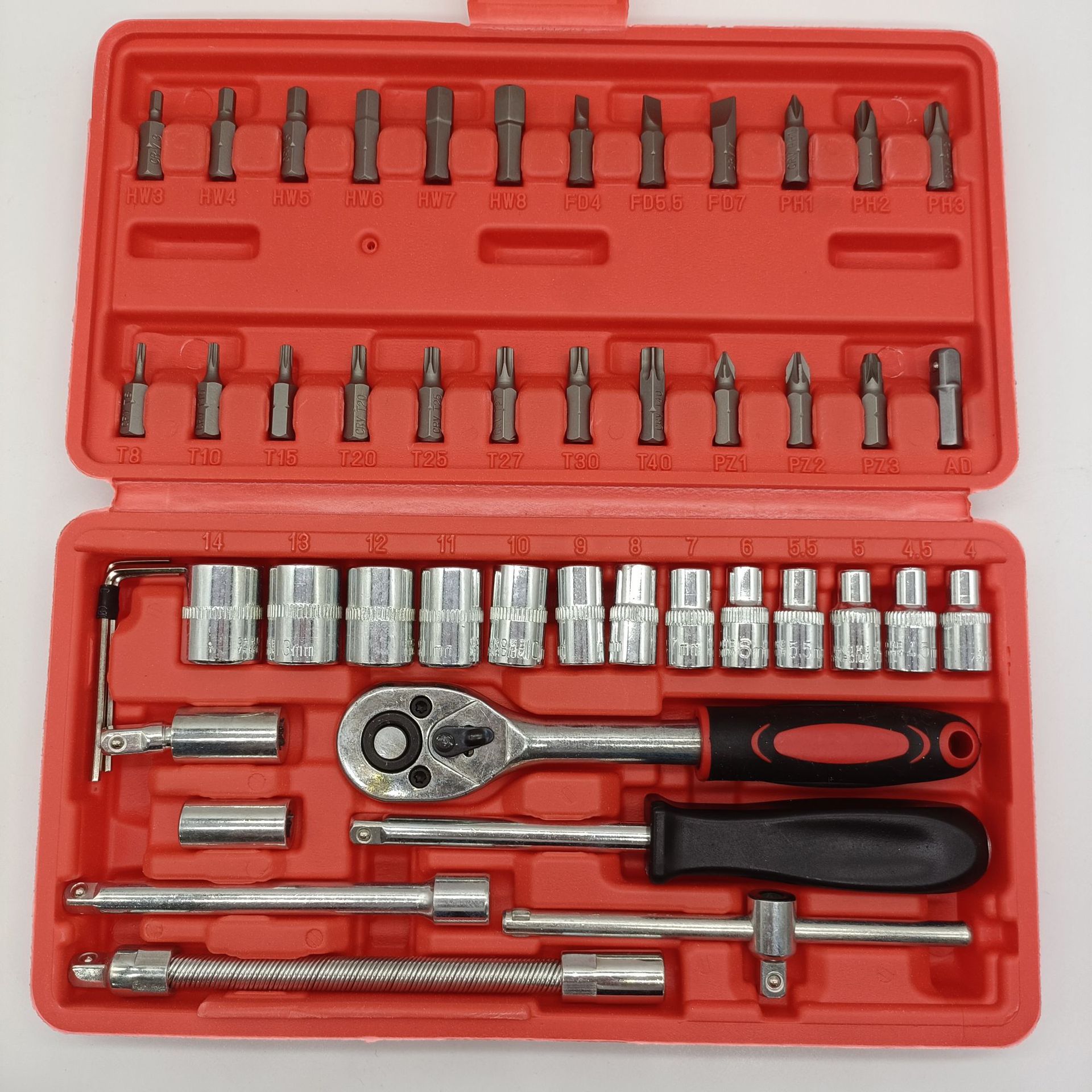 Professional Grade 53pc Socket Wrench Set - Versatile Hand Tools for Car Repairs and Household Fixes