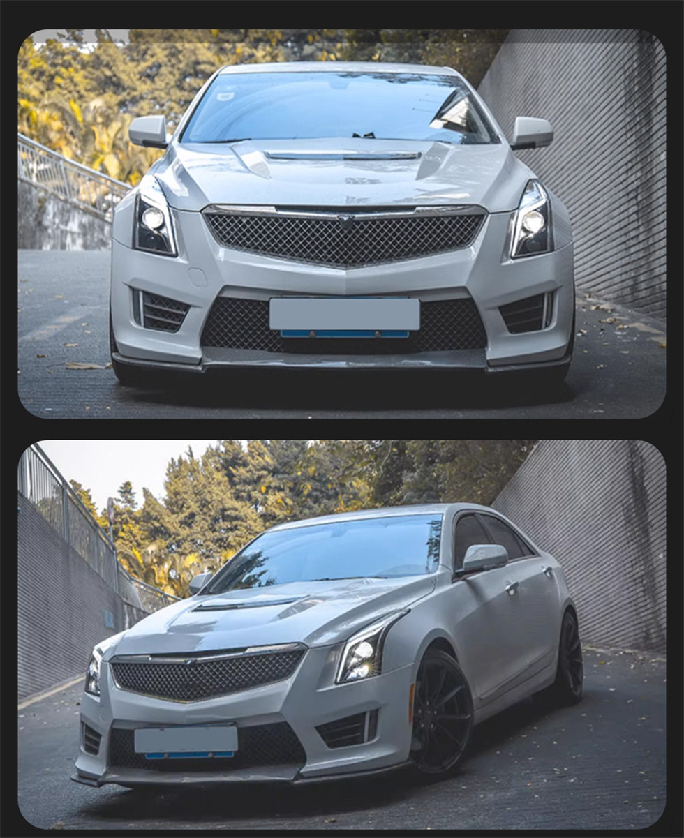 Headlight For Cadillac ATS 2014-20 17 LED Streamer Steering Day Running Turning Signal Head Lamps Assembly