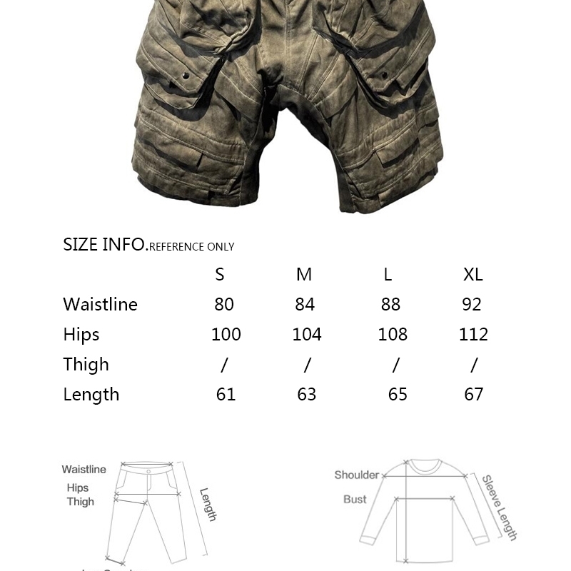 Seveyfan Mens Distressed Functional Cargo Shorts Oversize Drop Crotch Shorts Streetwear Oversize Short Jeans 240508