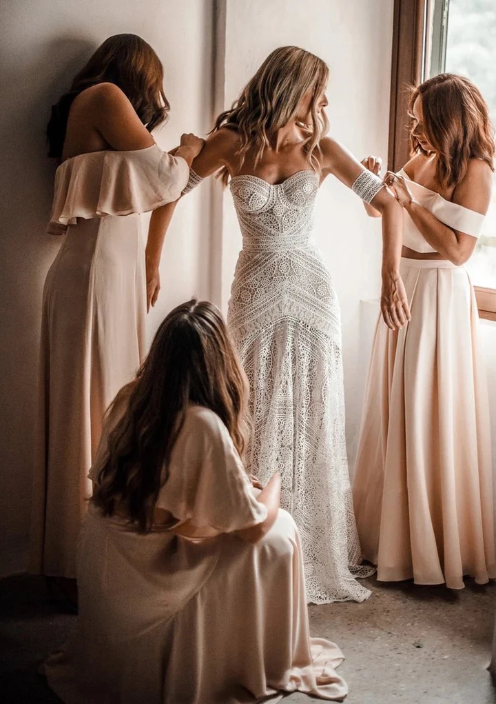 Chiffon Two Piece Bridesmaid Dresses A Line Off The Shoulder Backless Maid of Honor Gowns Long Wedding Guest Dresses