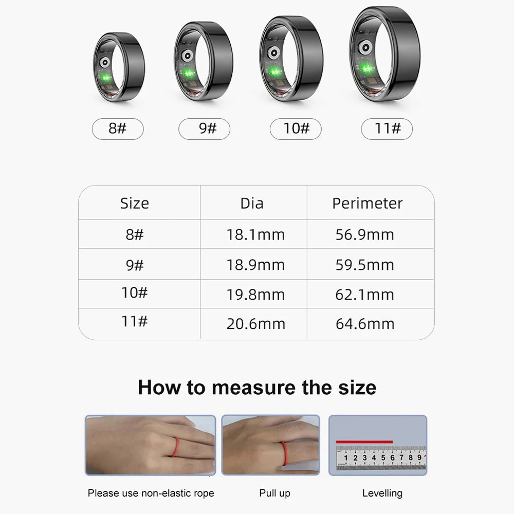 COLMI R02 Smart Ring Health Monitoring IP68 3ATM Waterproof Multi-sport Mode Military Grade Steel Shell For Men Women 240504