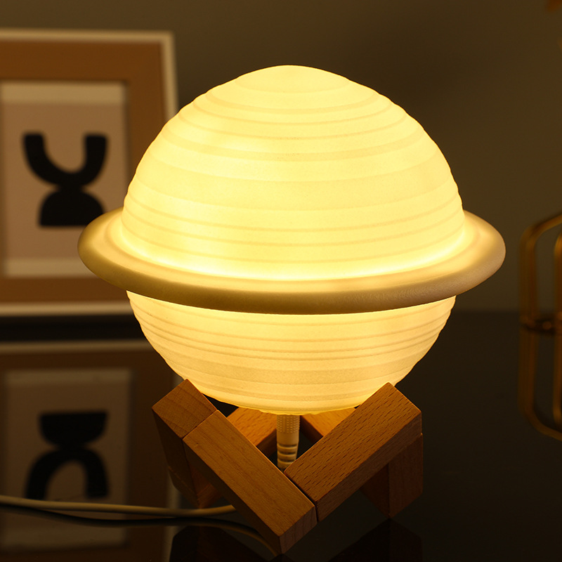 Astronomical Atmosphere: Colorful Saturn Planetary Night Light for Relaxation