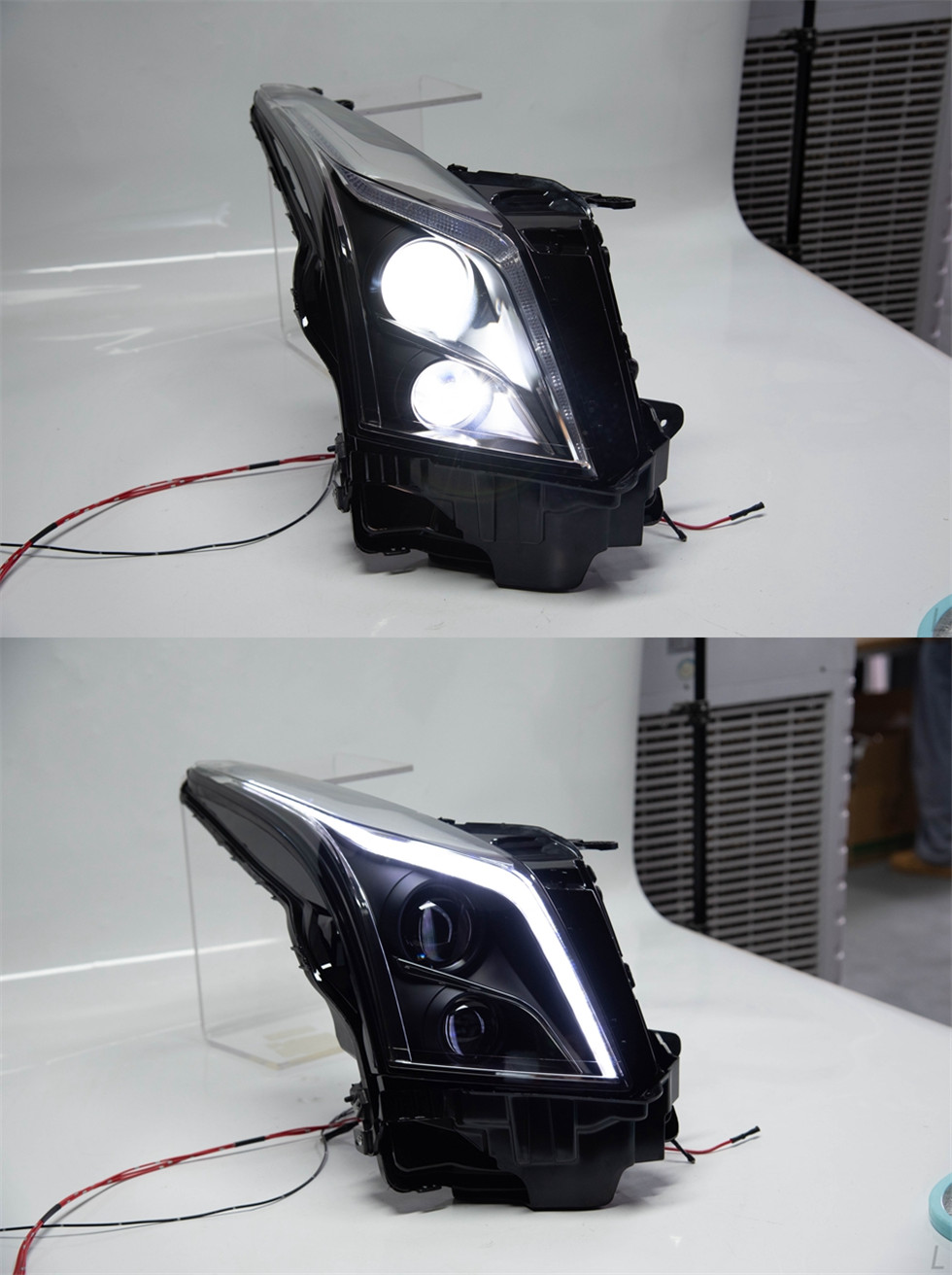 Headlight For Cadillac ATS 2014-20 17 LED Streamer Steering Day Running Turning Signal Head Lamps Assembly