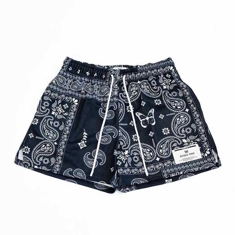 Men's Shorts RYOKO RAIN New summer mens shorts men and womens fashion beach seaside casual shorts mesh sports quick-drying quarter pants Y240507