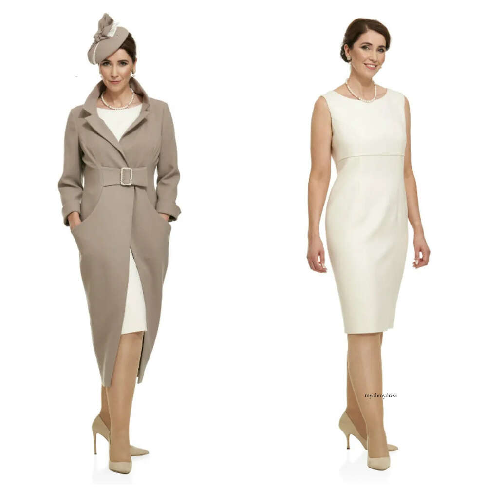 2020 Modest Joyceyoungcollections Jewel 3/4 Long Sleeve Of The Bride With Jacket Satin Mother Dress Formal Evening Gowns 0508