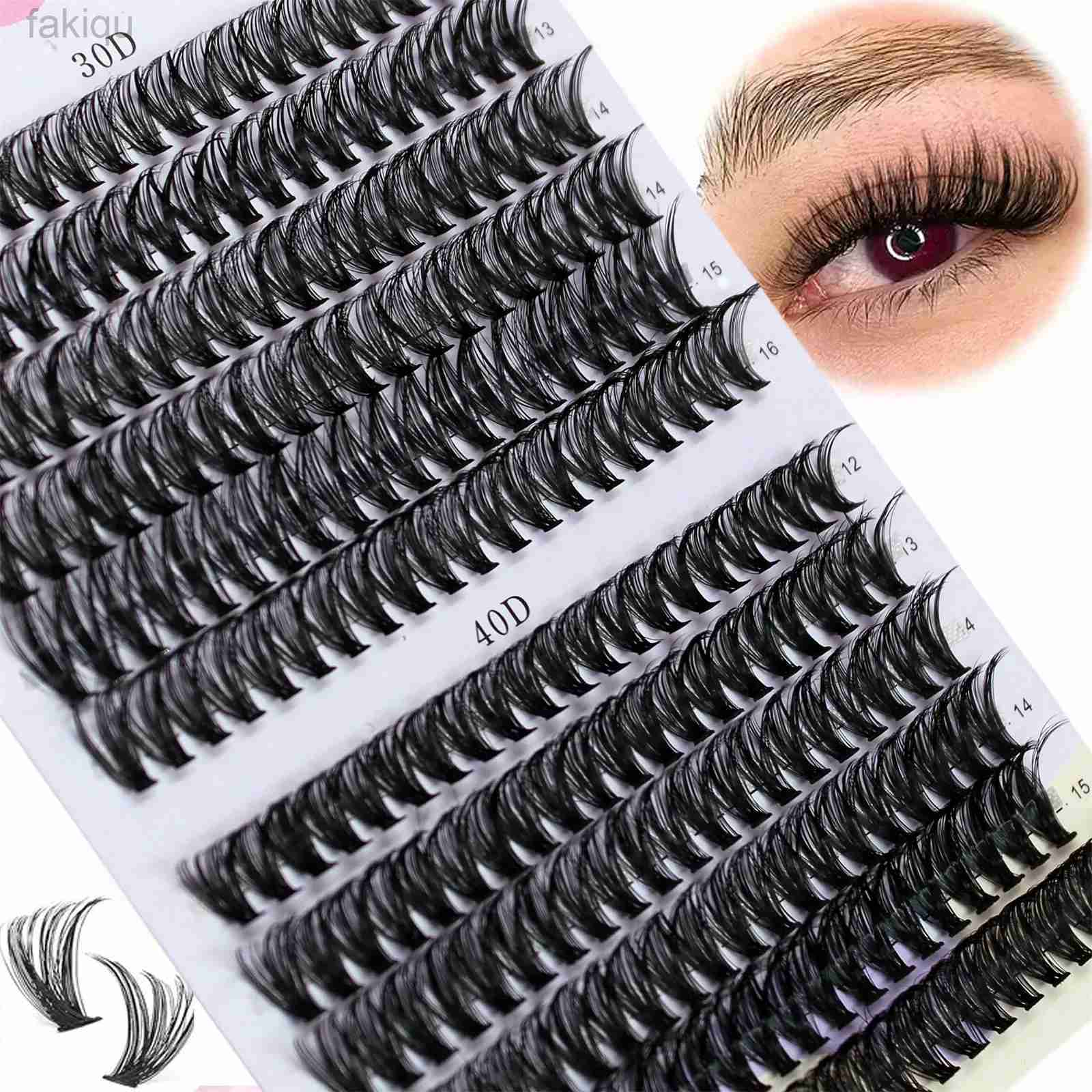 JYQB False Eyelashes Cluster Lashes 30/40D Mix 12-16mm eyelash extension natural thick false eyelashes 3D Russian striped personal cluster d240508