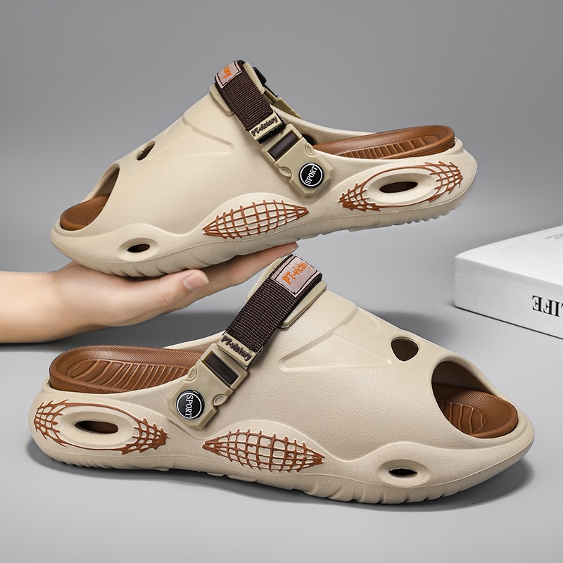Men's Sandals 2024 New Beach Shoes Men's Home Slippers Wearing Fashion Slippers on the Outside Two Wearing Casual Shoes