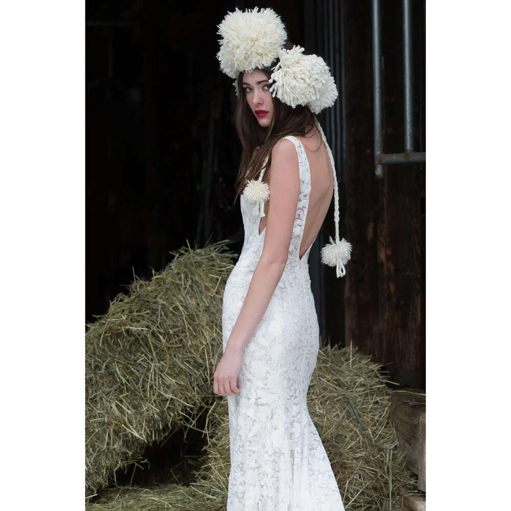 With Long Lace Train Mermaid Dresses Full Backless Designer Wedding Dress Custom Made Plus Size Bridal Gowns 6660306