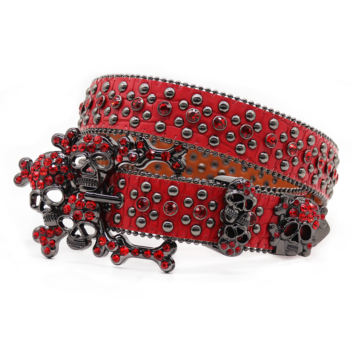 Mens fashion bb simon belts skull rhie waistband PU punk trend Halloween gift cinture for woman designer belt