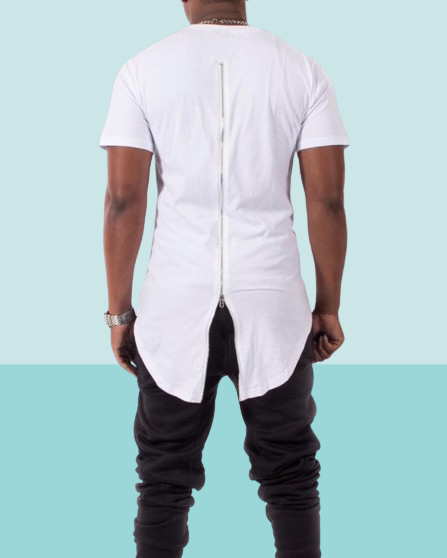 BlackWhiteRed Plaid XXXL Long Back Zipper Streetwear Swag Man Hip Hop Skateboard Tyga Tshirt T shirt Top Tees Men Clothing1