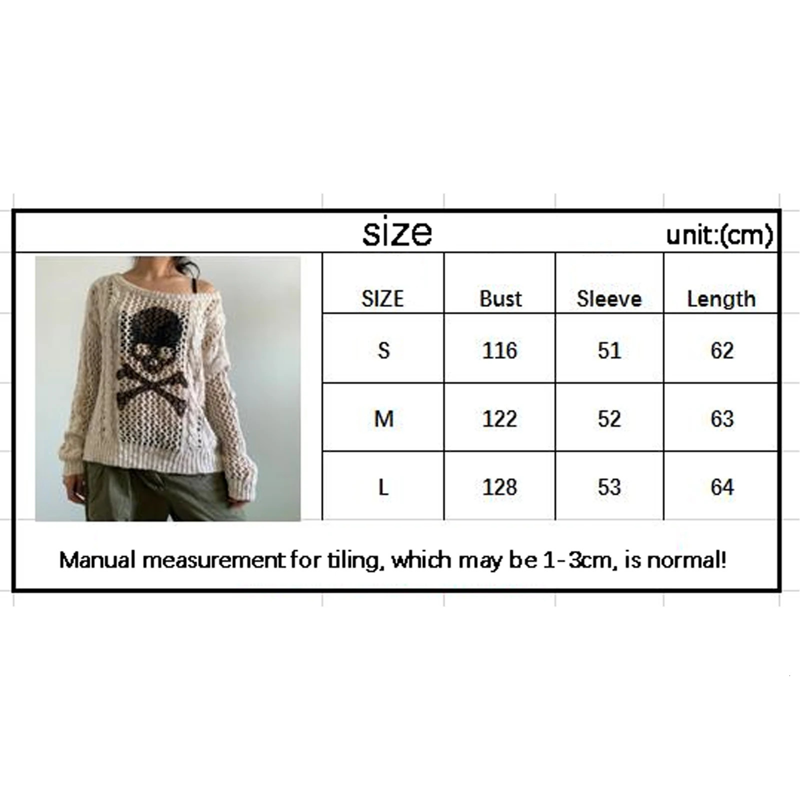 Harajuku Grunge Y2K Aesthetic Retro Jumper Skeleton Printed Hollow Knitted Sweater Autumn Full Set Handle 240426