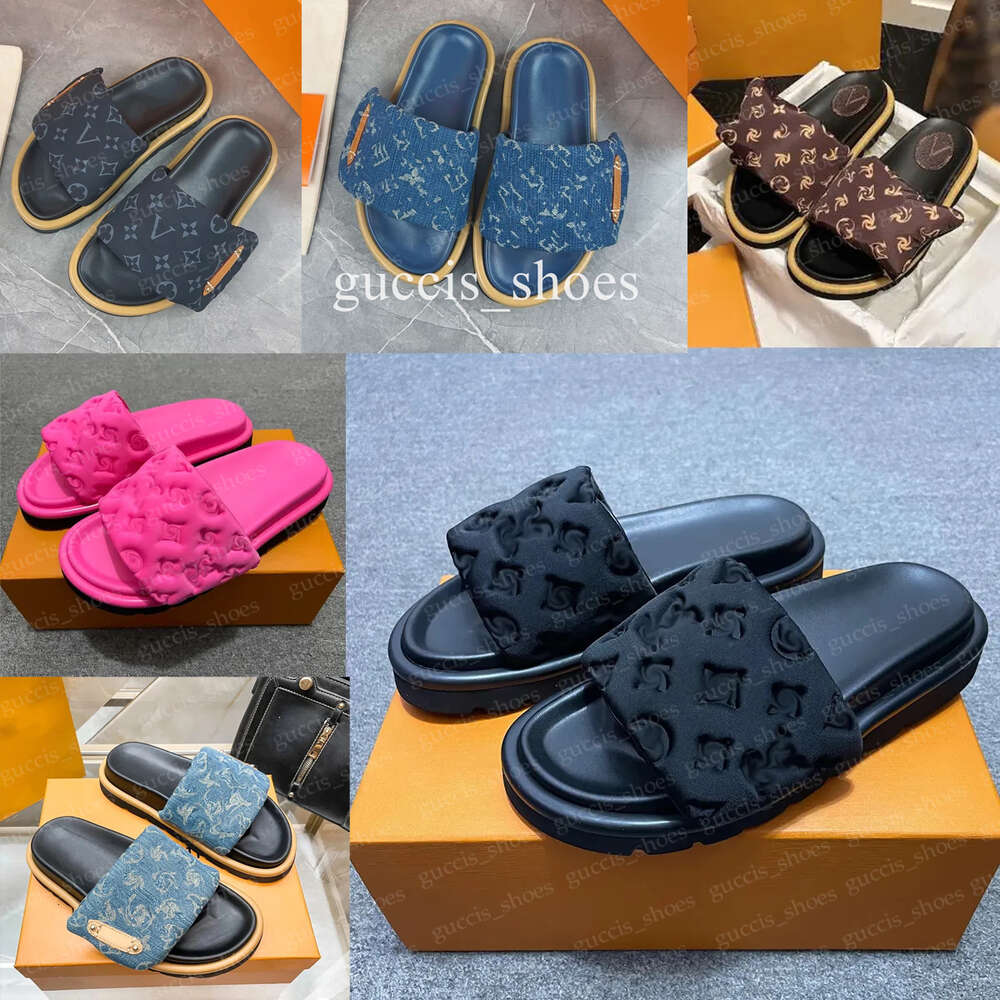 Designer Pool Pillow Slides sandals couples slippers men women sandals summer flat shoes Comfort Mules beach slippers Easy-to-wear Style Slides Women sandale shoes