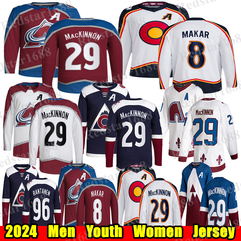 #29 Nathan MacKinnon Reverse Retro hockey jersey #8 Cale Makar Mikko Rantanen Gabriel Landeskog Joe Sakic Valeri Nichushkin Alexandar Georgiev Ross Colton jerseys