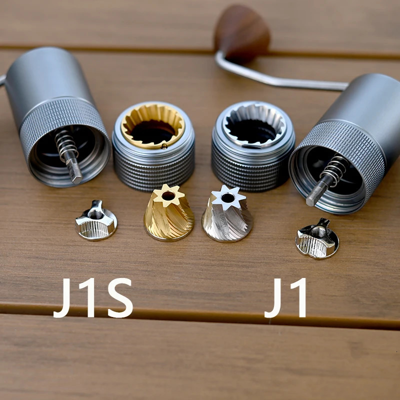JAFFEE J0/J1 manual coffee grinder with 38mm 5-core/7-core burrs 3 bearings portable coffee grinder adjustable espresso grinder 240506