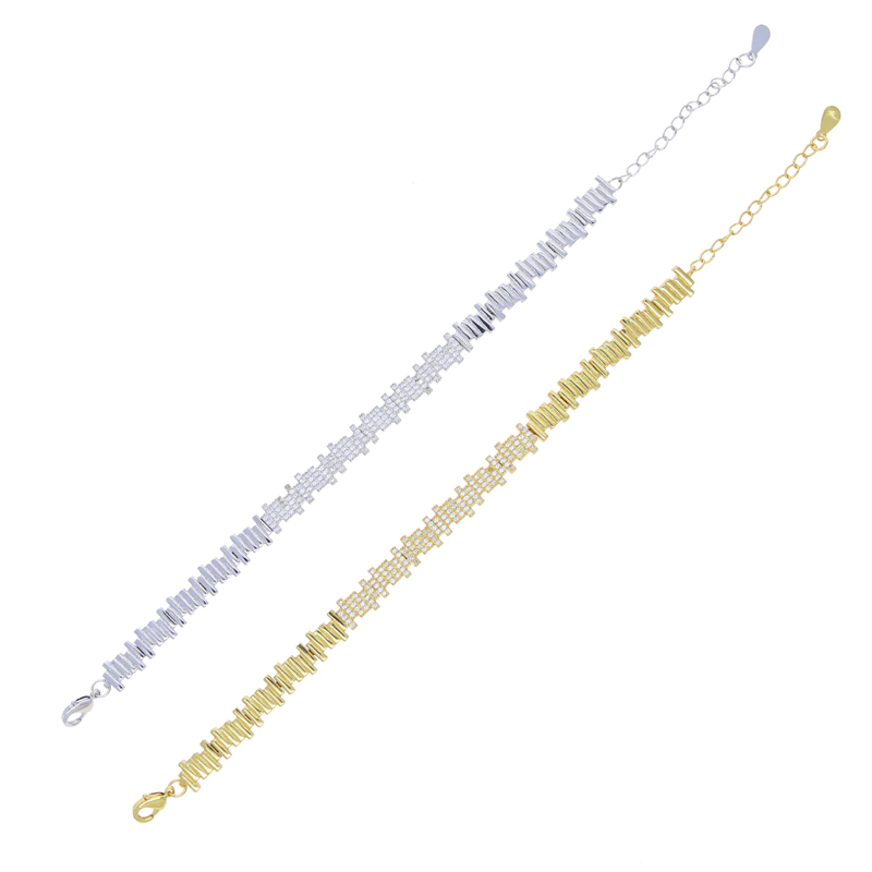 Iced Out Bling Rectangle 5A Cubic Zirconia Choker Necklace Multi Short Bar Cz Charm Fashion Women Girl Jewelry