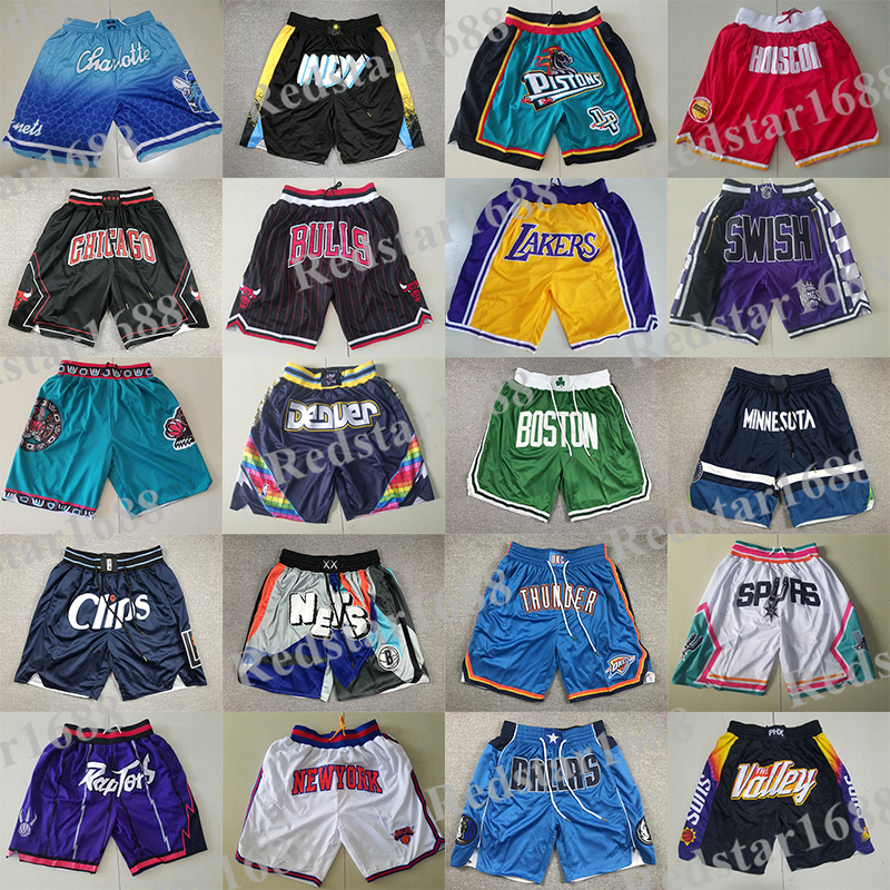 2025 New Team Just Don Shorts Basketball Short With Pockets Zipper Casual Summer Baseball Football Pants Sweatpants Sportwear Breathable Gym Hip Pop Stitched S-XXXL