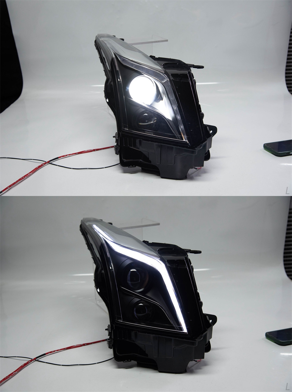 Headlight For Cadillac ATS 2014-20 17 LED Streamer Steering Day Running Turning Signal Head Lamps Assembly