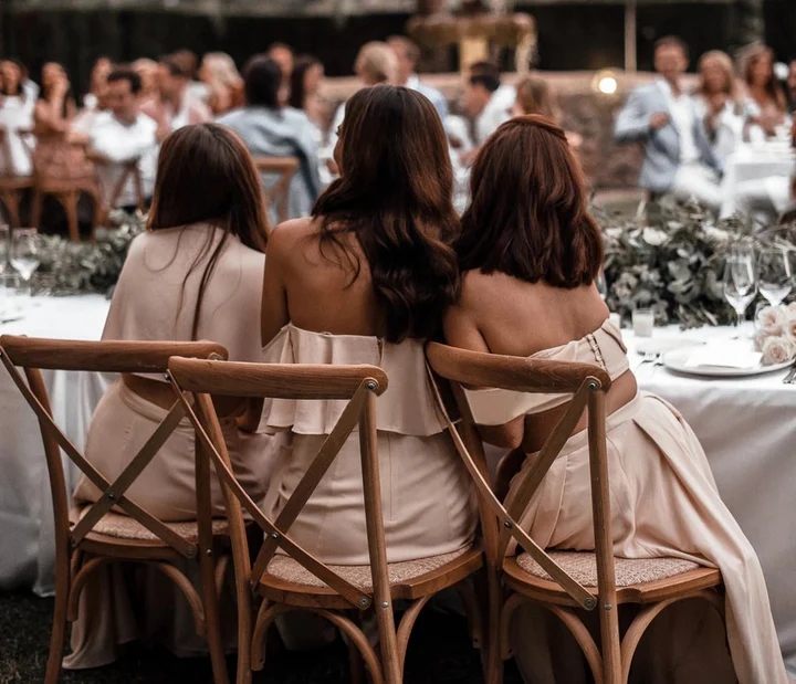 Chiffon Two Piece Bridesmaid Dresses A Line Off The Shoulder Backless Maid of Honor Gowns Long Wedding Guest Dresses