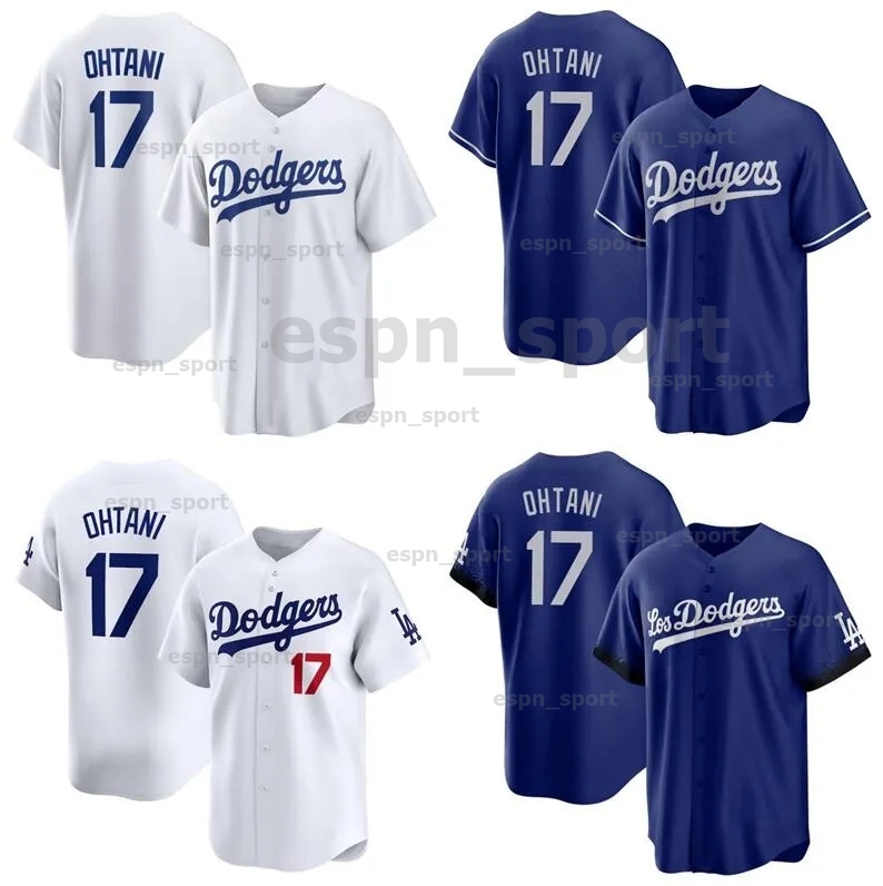 Baseball Jerseys Dodgers Shohei Ohtani 17 2023 2024 Blue White AND Grey Men Women Youth In Stock Jerseys
