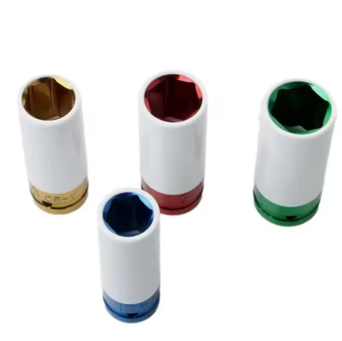 Professional Grade 1/2' Four Piece Repairing Tool Kit - Durable Impact Socket Set with Colored Identification
