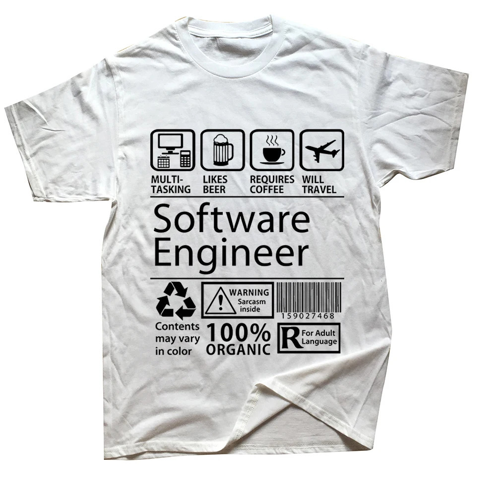 Software Engineer Programming T-Shirt Men Eat Sleep Code Repeat Programmer Developer Awesome Geek Tops T Shirt Camisas 240429