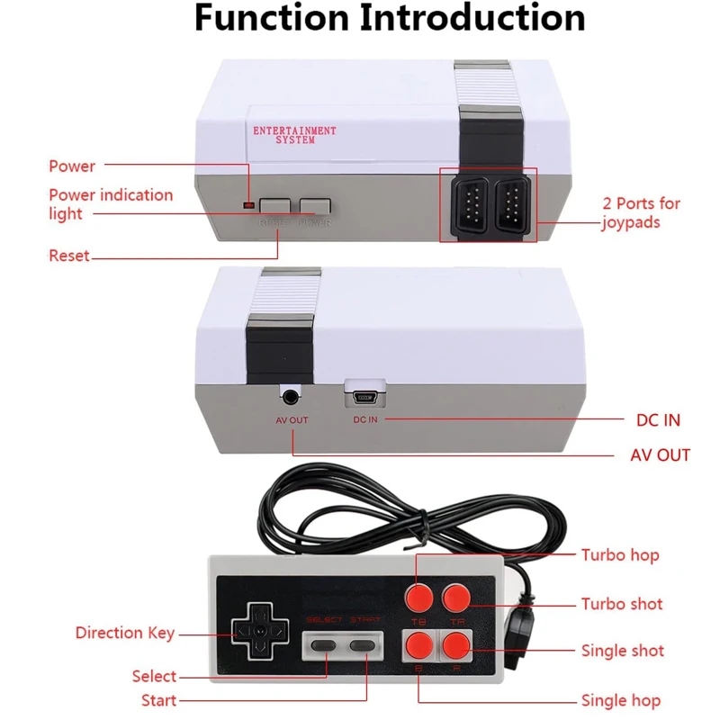 Family Recreation Video Built-in 620 Game Console Mini TV Handheld AV Output Retro Classic Games Dual Gamepad Gaming Player Air or Sea Shipping