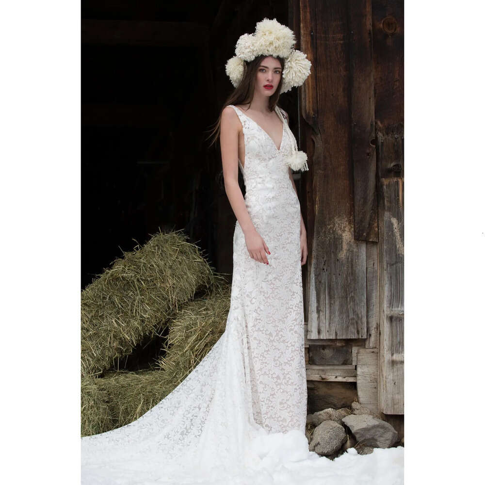 With Long Lace Train Mermaid Dresses Full Backless Designer Wedding Dress Custom Made Plus Size Bridal Gowns 6660306
